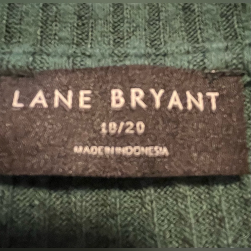 Lane Bryant Green Ribbed V-Neck Tunic Top Plus Size 18/20 - Picture 9 of 12